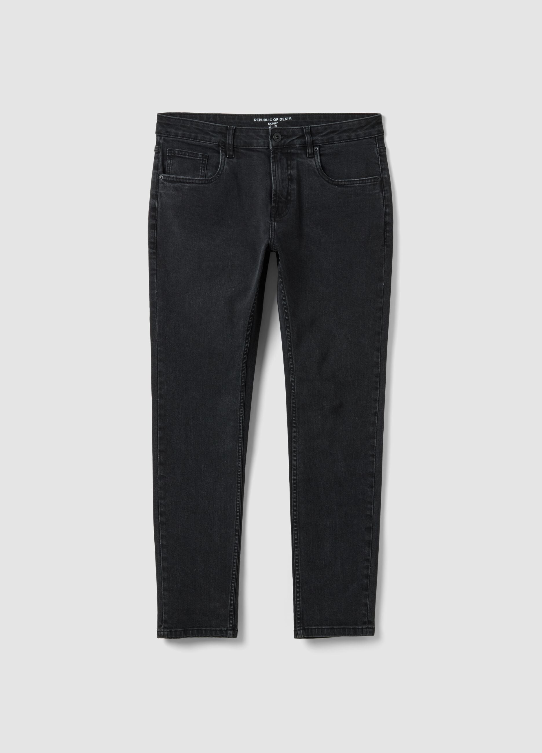 Schwarze Skinny-Fit-Jeans aus Stretch-Baumwolle