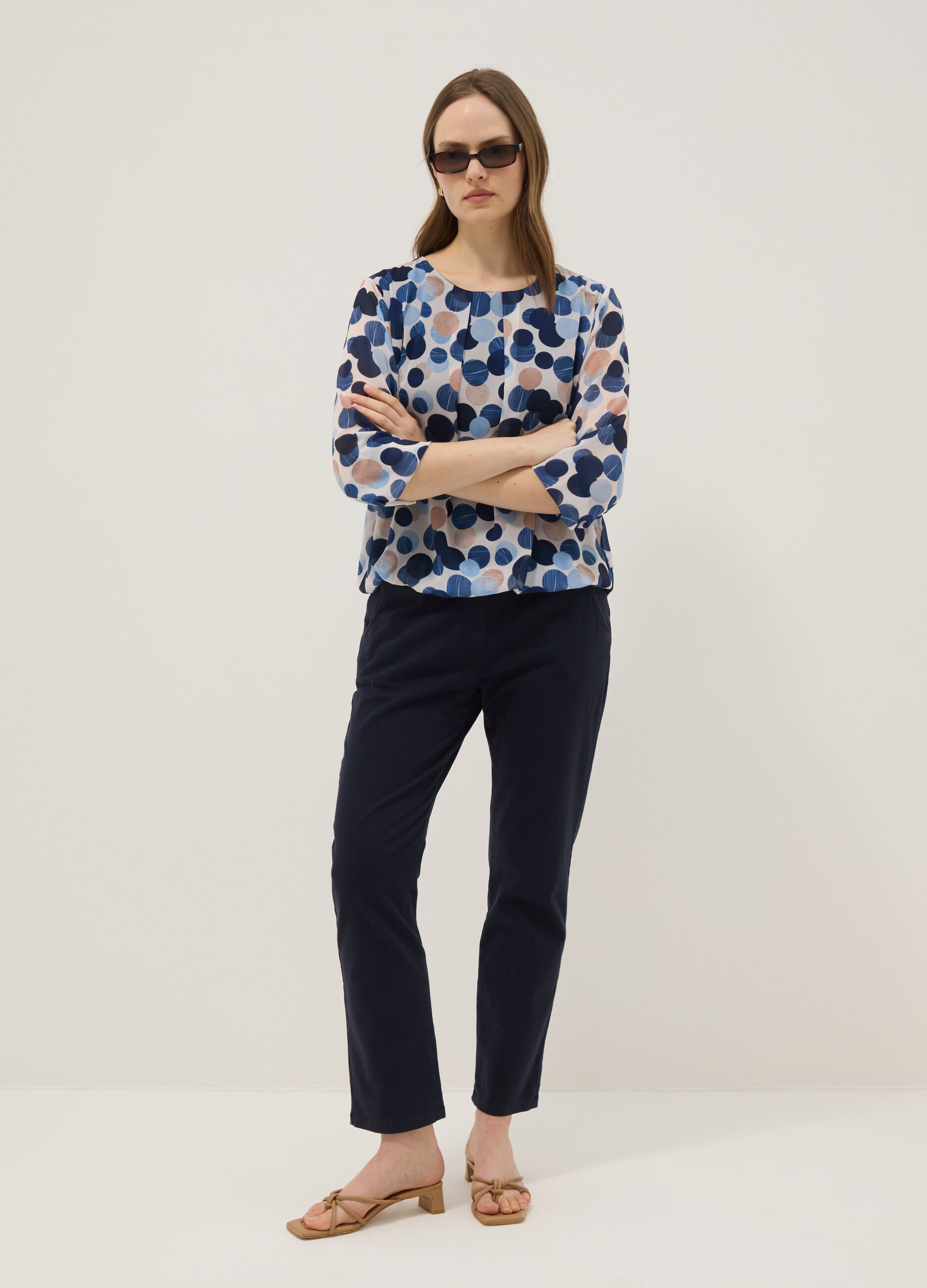 Mehrfarbiges Hemd mit Punkte-Print, Regular Fit