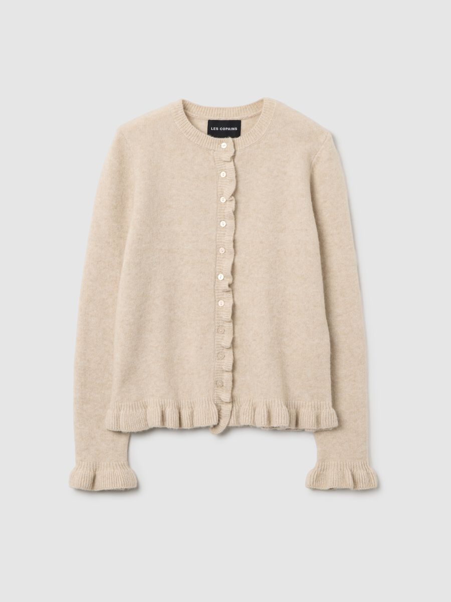 Beige wool blend cardigan_4