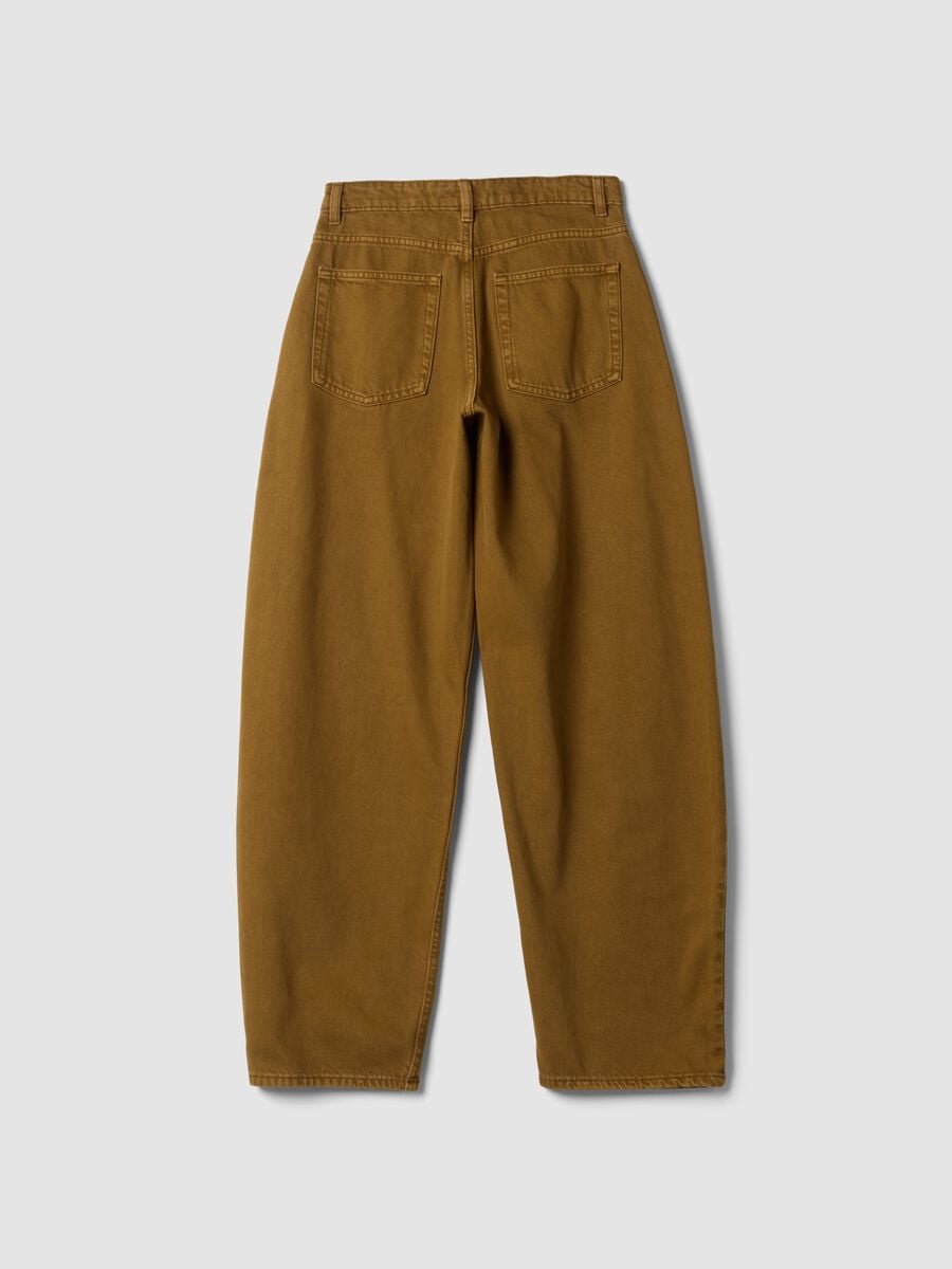 Jeans marroni in puro cotone barrel fit_6