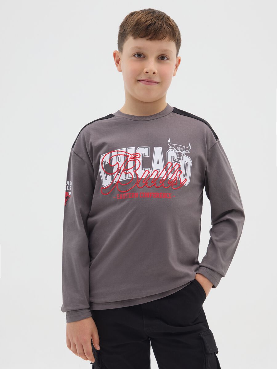 Boy's brown pure cotton regular fit round neck jumper_0