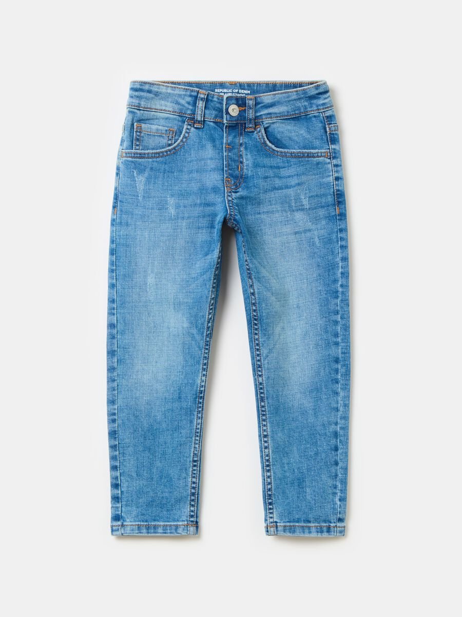 Relaxed-fit jeans with abrasions_0