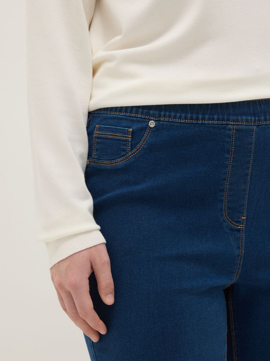 Skinny Fit Stretch Cotton Blue Trousers_3