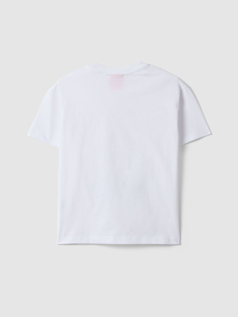 White pure cotton children's t-shirt regular fit with print_1