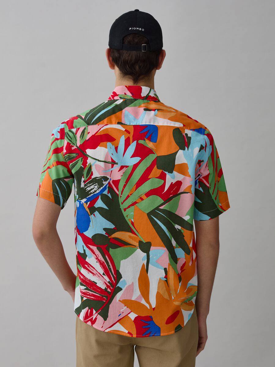 Shirt with short sleeves and foliage print_2