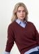 Red viscose-blend top with layered-look effect_0