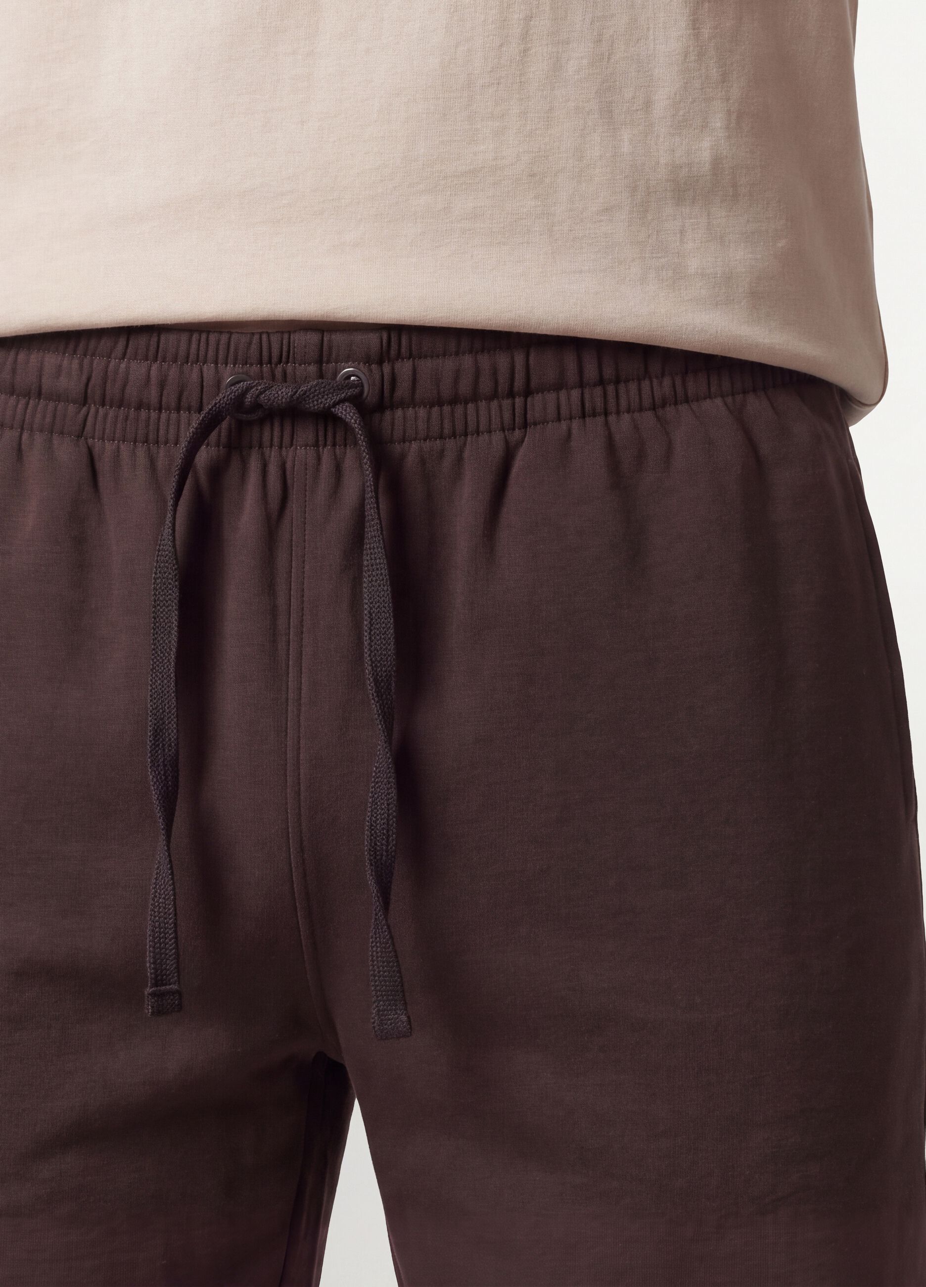 Braune Shorts aus Baumwollmix mit elastischem Bund, Regular Fit