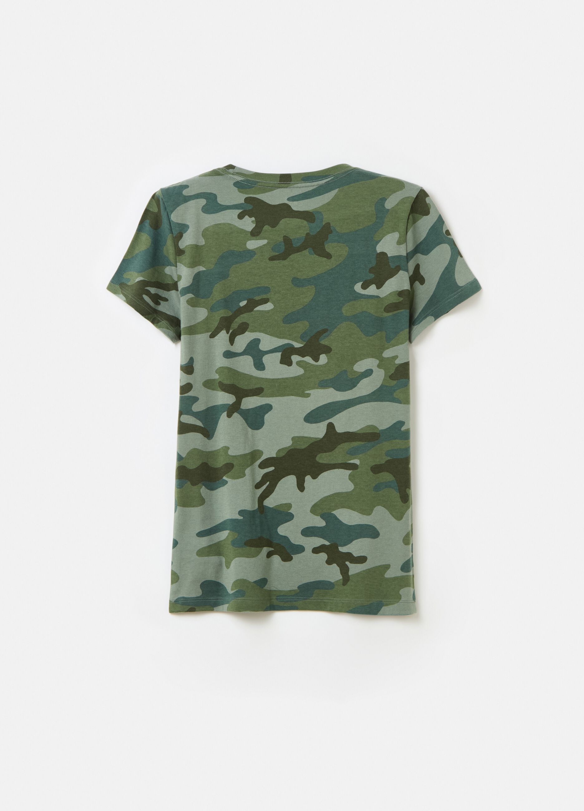 T-shirt camouflage con stampa logo