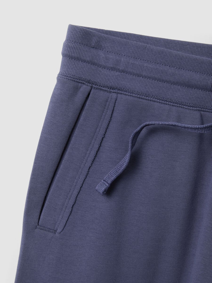 Blue relaxed-fit cotton-blend shorts_5