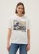White pure cotton regular fit T-shirt with Hokusai wave_0