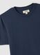 T-shirt bleu regular fit en pur coton &agrave; col rond_5