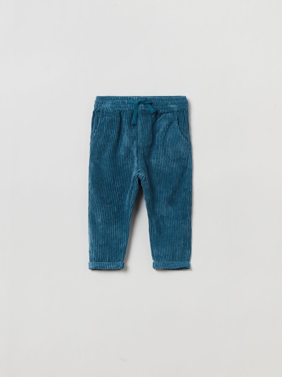 Corduroy joggers with drawstring_0