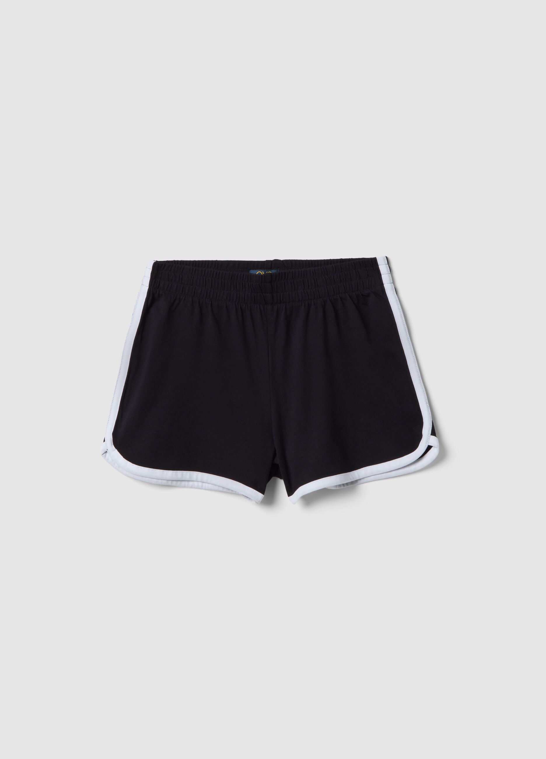Cal&ccedil;&otilde;es pretos de algod&atilde;o puro para menina, corte slim