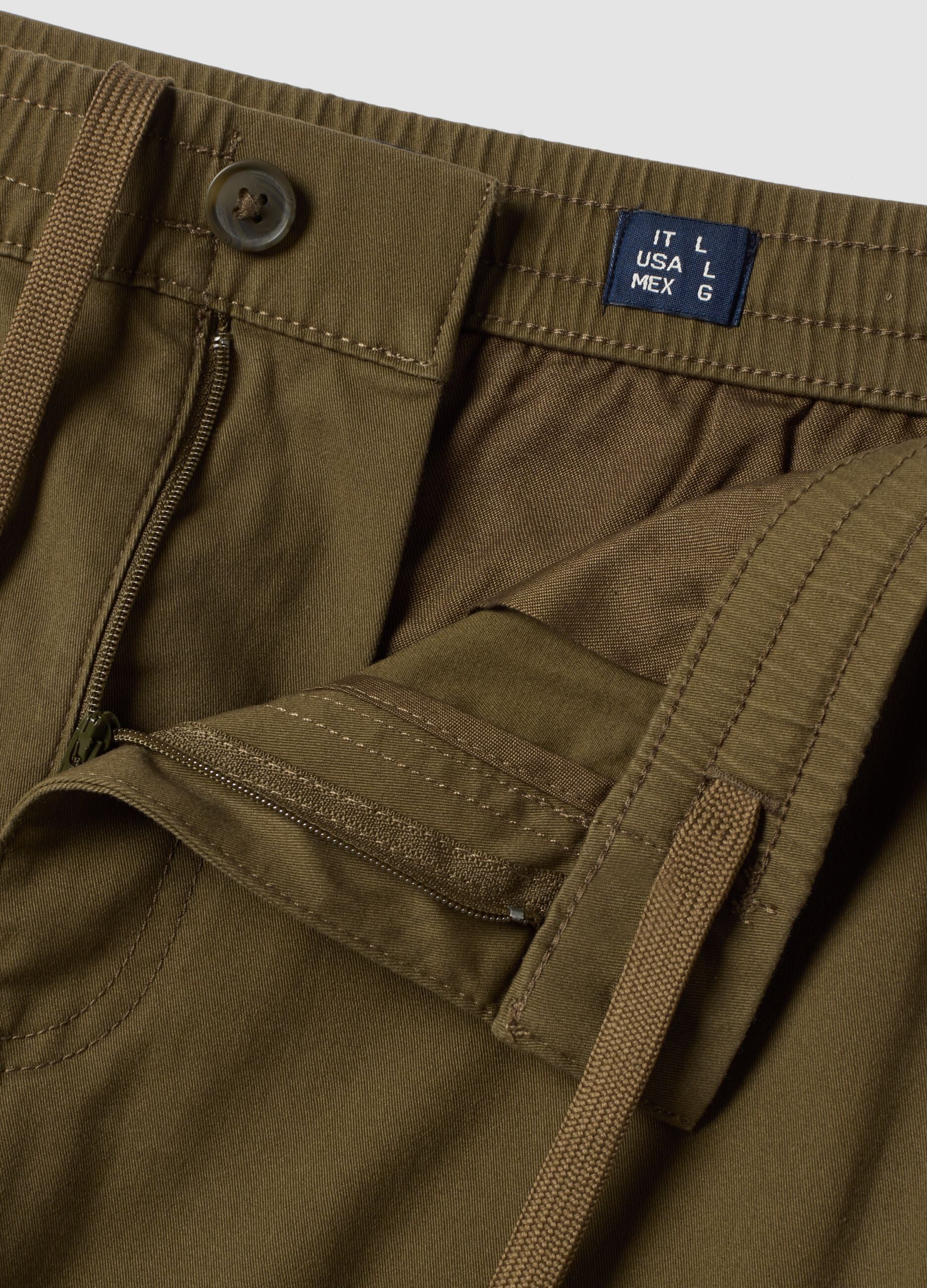 Gr&uuml;ne Cargo-Hose aus Stretch-Baumwolle im Regular Fit