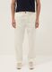 White cotton chino trousers, carrot fit_1