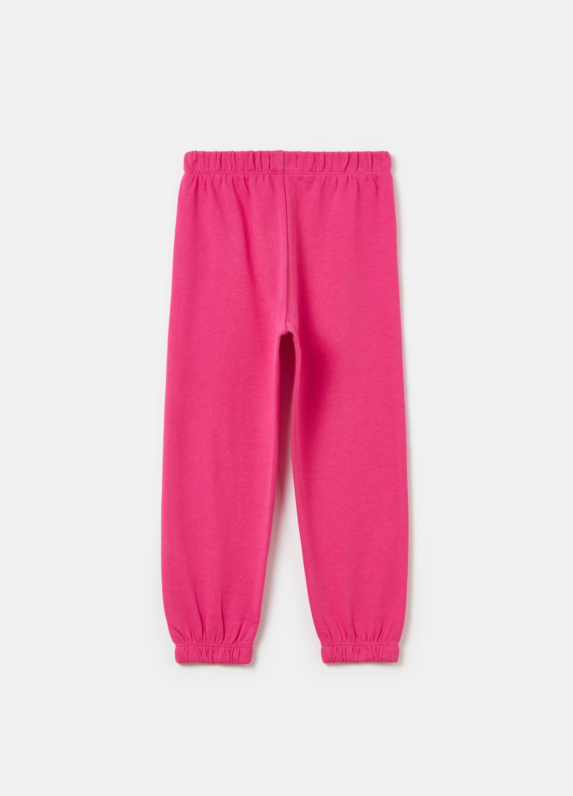 Plush joggers with elasticated trims