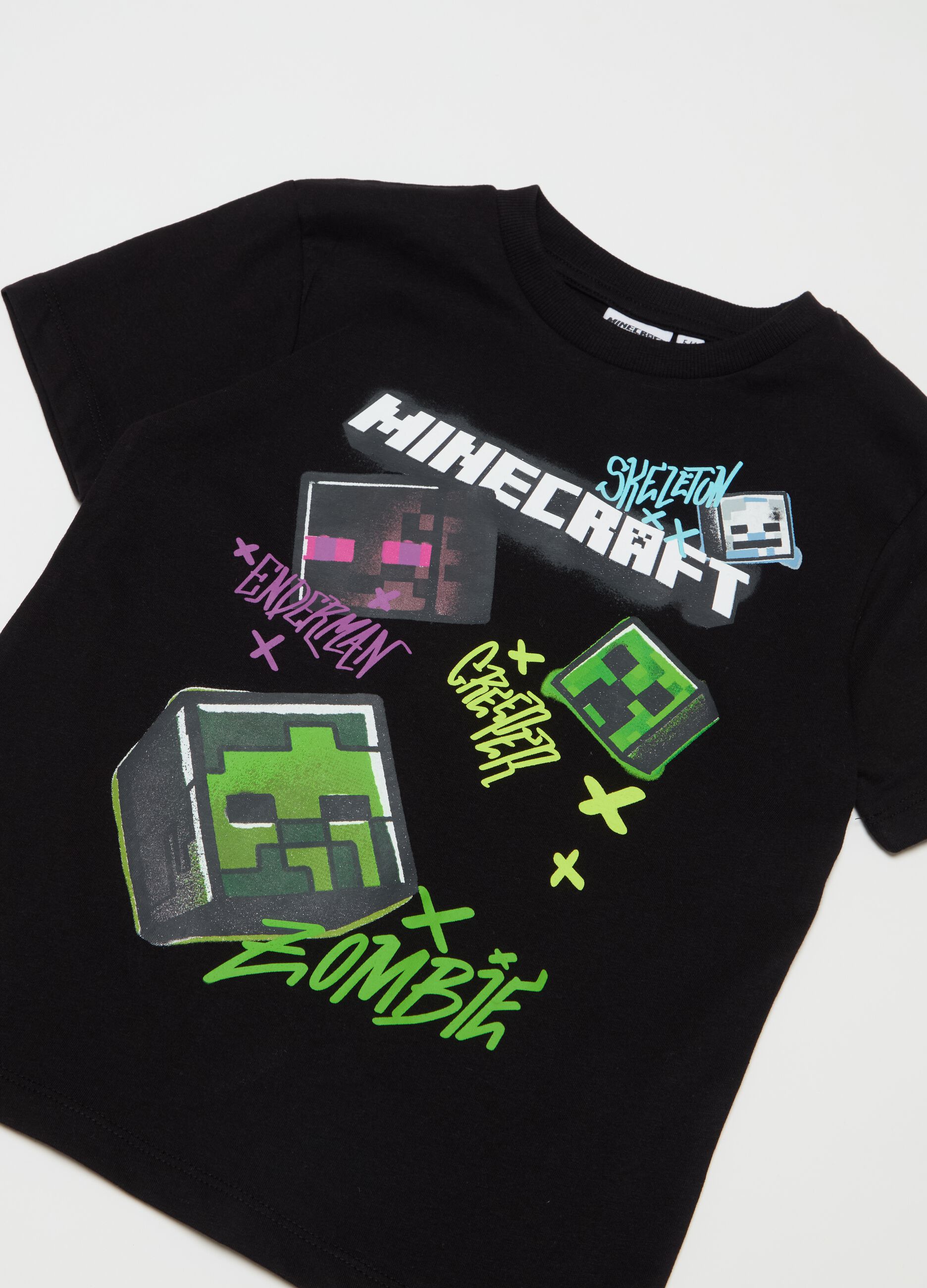 Camiseta de algodón con estampado Minecraft