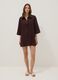 Brown pure linen beach cover-up_1