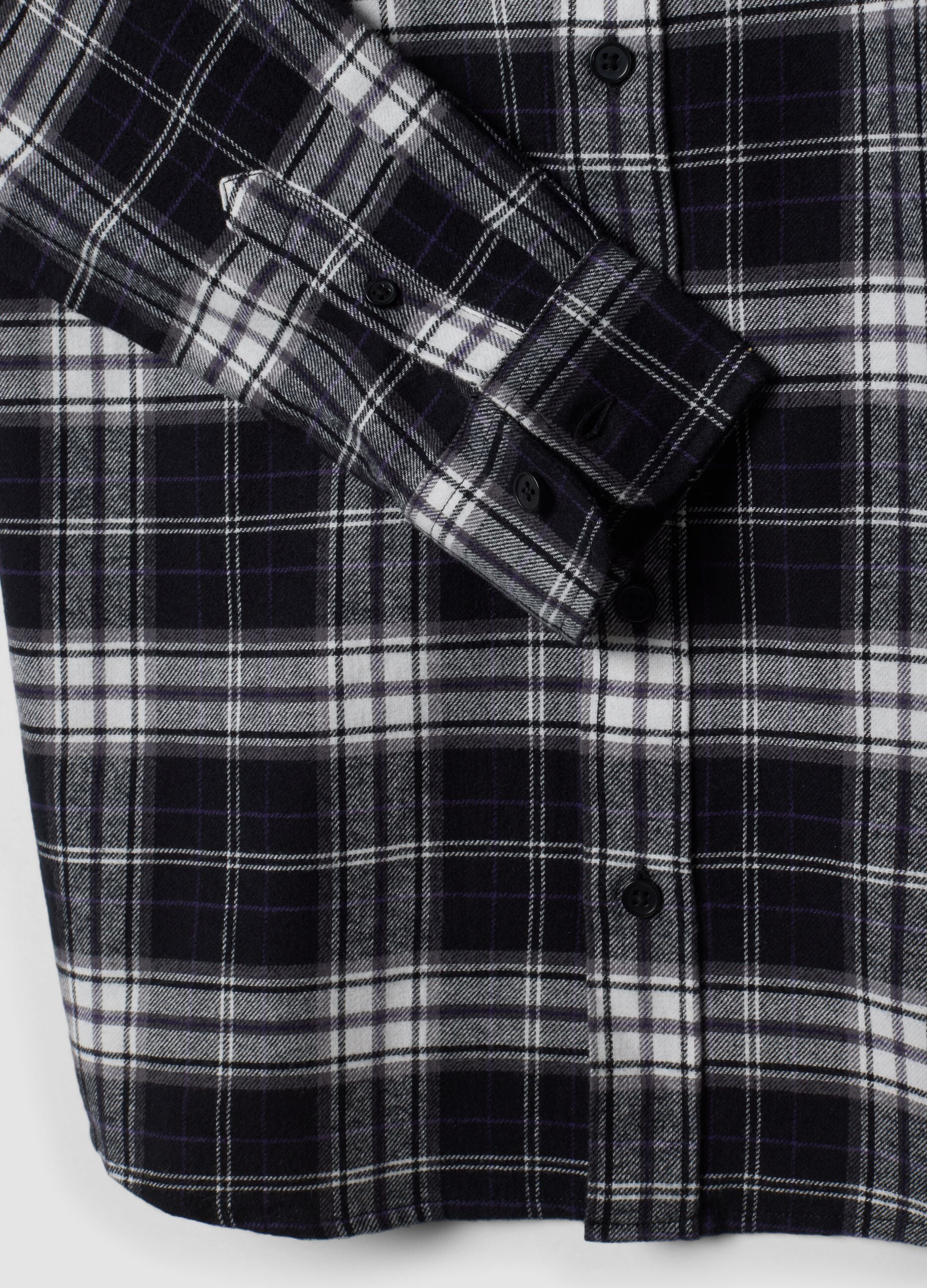 Black checked pure cotton regular-fit shirt for boys