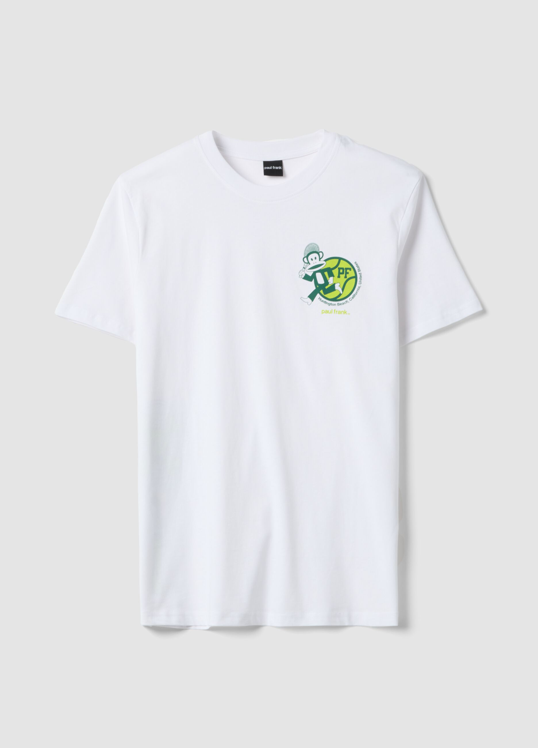 Wei&szlig;es T-Shirt aus reiner Baumwolle mit Paul-Frank-Print, Regular Fit