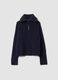 Blauer Half-Zip-Pullover aus elastischer Wolle_0