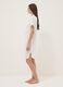 White Stretch Viscose Blend Nightdress with V-Neck_1