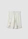 Boys' pure cotton white shorts, regular fit, with prints_0