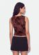 Top fitted rosso in tessuto elasticizzato con fantasia floreale_2