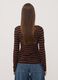 Brown slim-fit striped stretch viscose crew-neck T-shirt_3