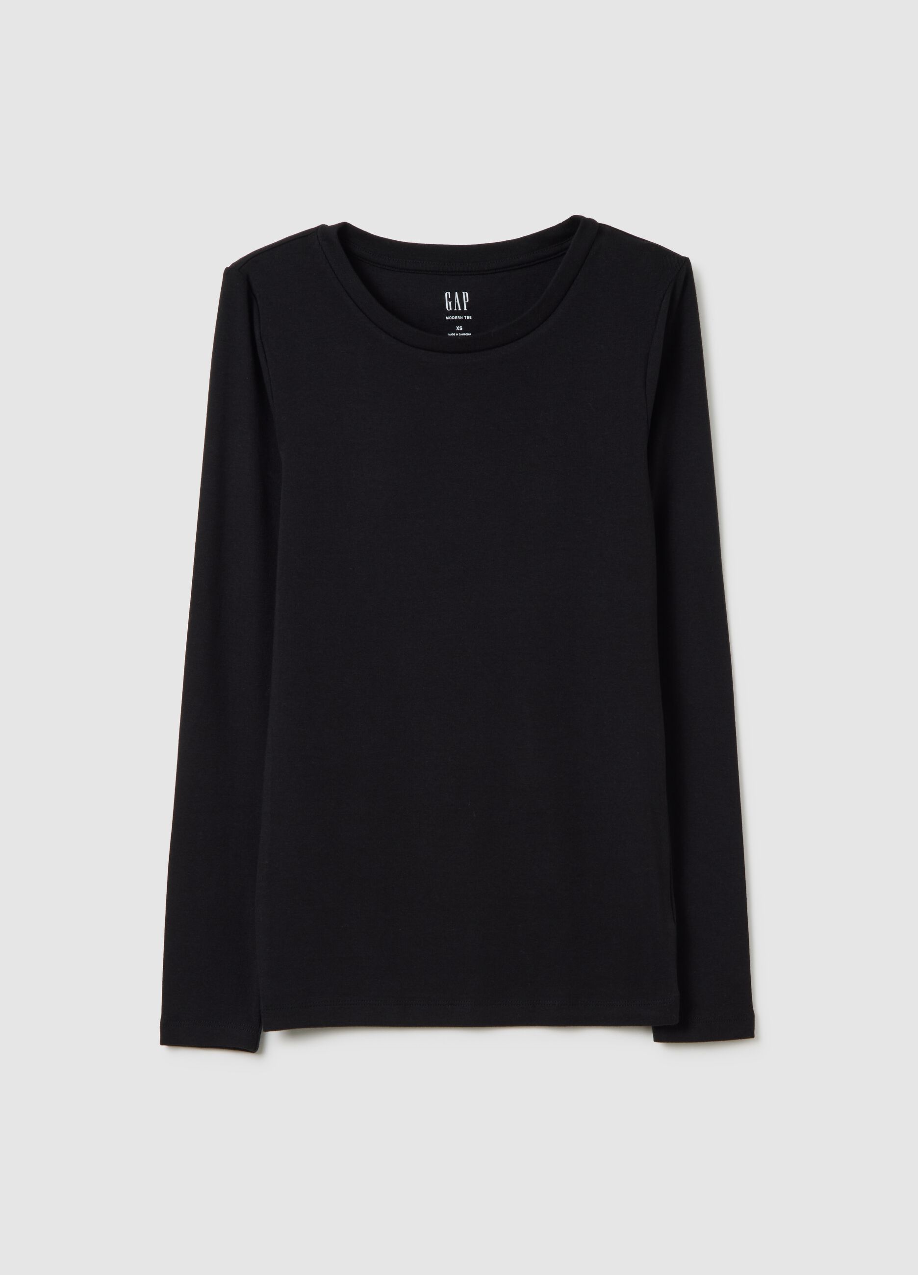 Long-sleeved T-shirt in cotton and modal