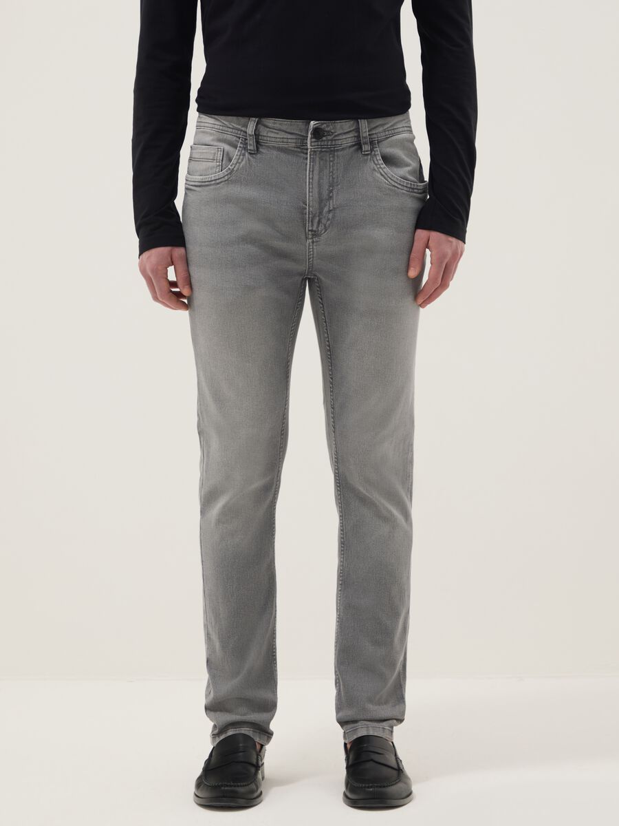 Grey super skinny cotton blend jeans_1