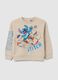 Beige pure cotton children's sweatshirt with Stitch print_0
