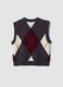 Gilet grigio in misto lana jacquard con girocollo regular fit_2