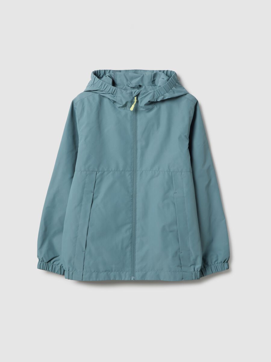 Boy's Regular Fit Blue Jacket with Hoodie_3