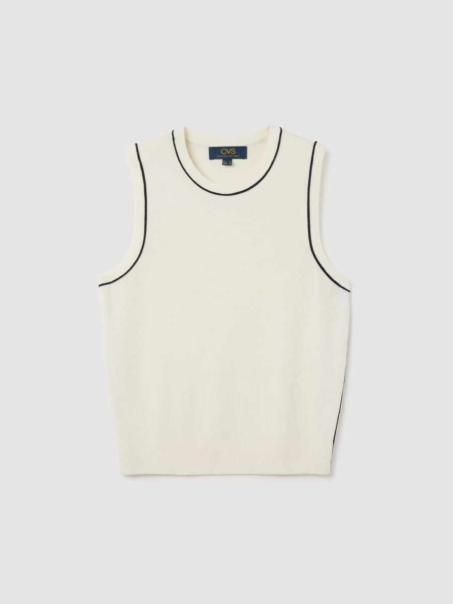 Women's white stretch-blend sleeveless top_4