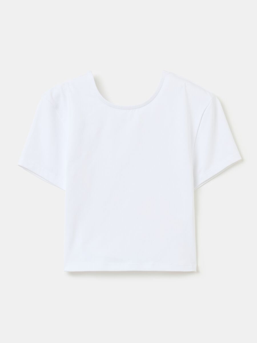 Cropped Backless T-shirt White_4