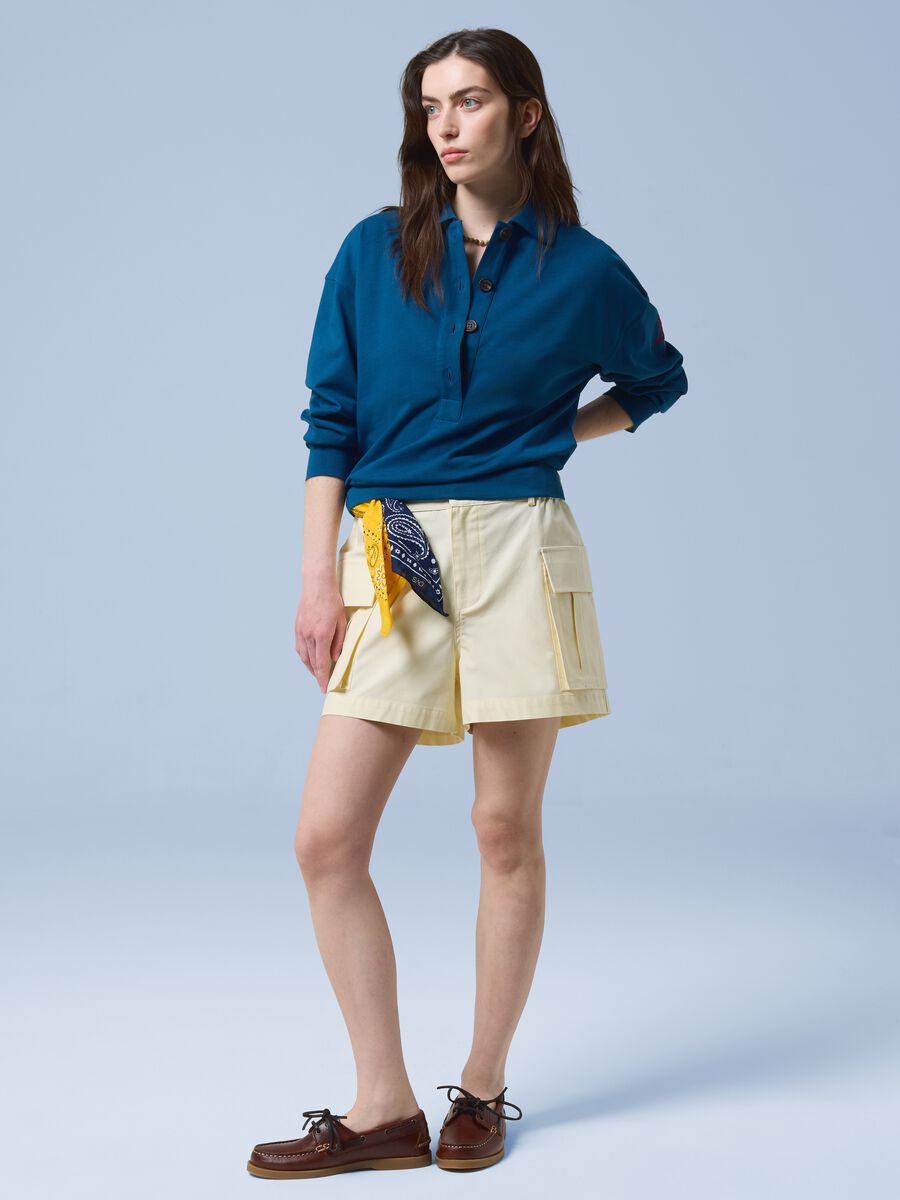 ALTAVIA SAILING Langarm-Poloshirt in Blau aus reiner Baumwolle_0