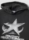 Sweatshirt preta com capuz em mistura de algod&atilde;o e decote redondo_1