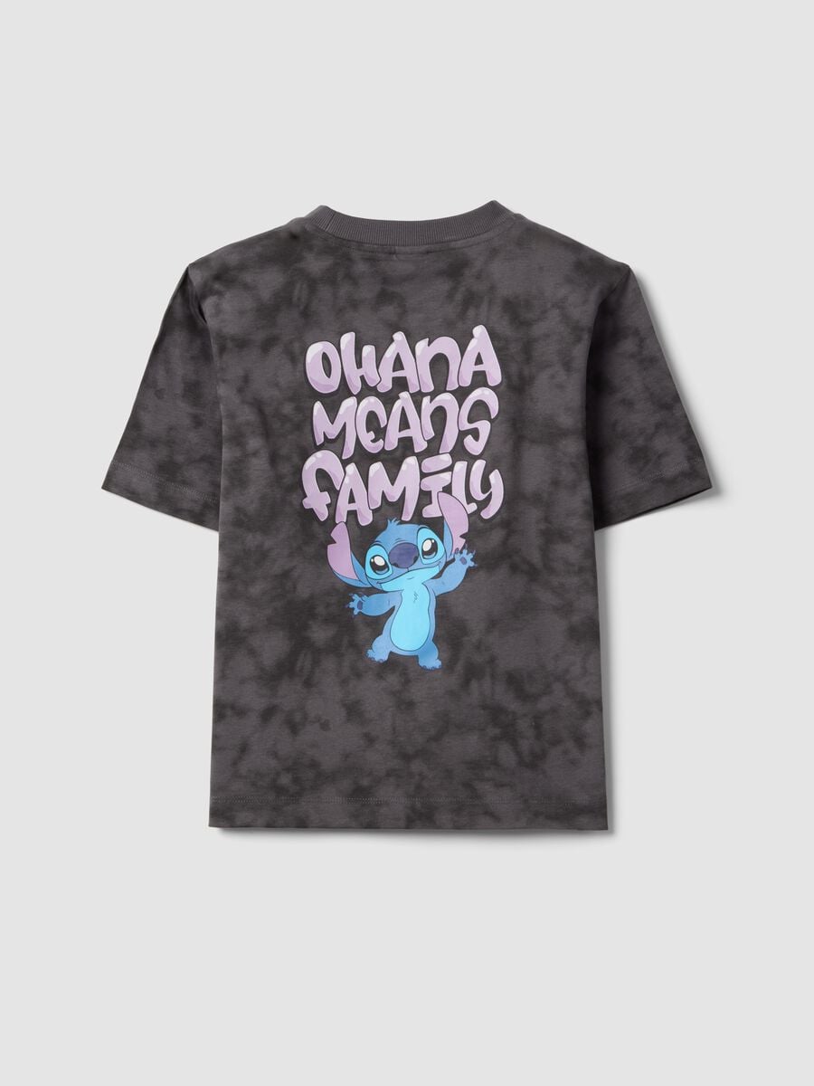 Grey pure cotton oversized fit girl&rsquo;s t-shirt with Stitch_4