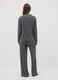Grey pure viscose pyjamas with V-neck and contrast piping_3