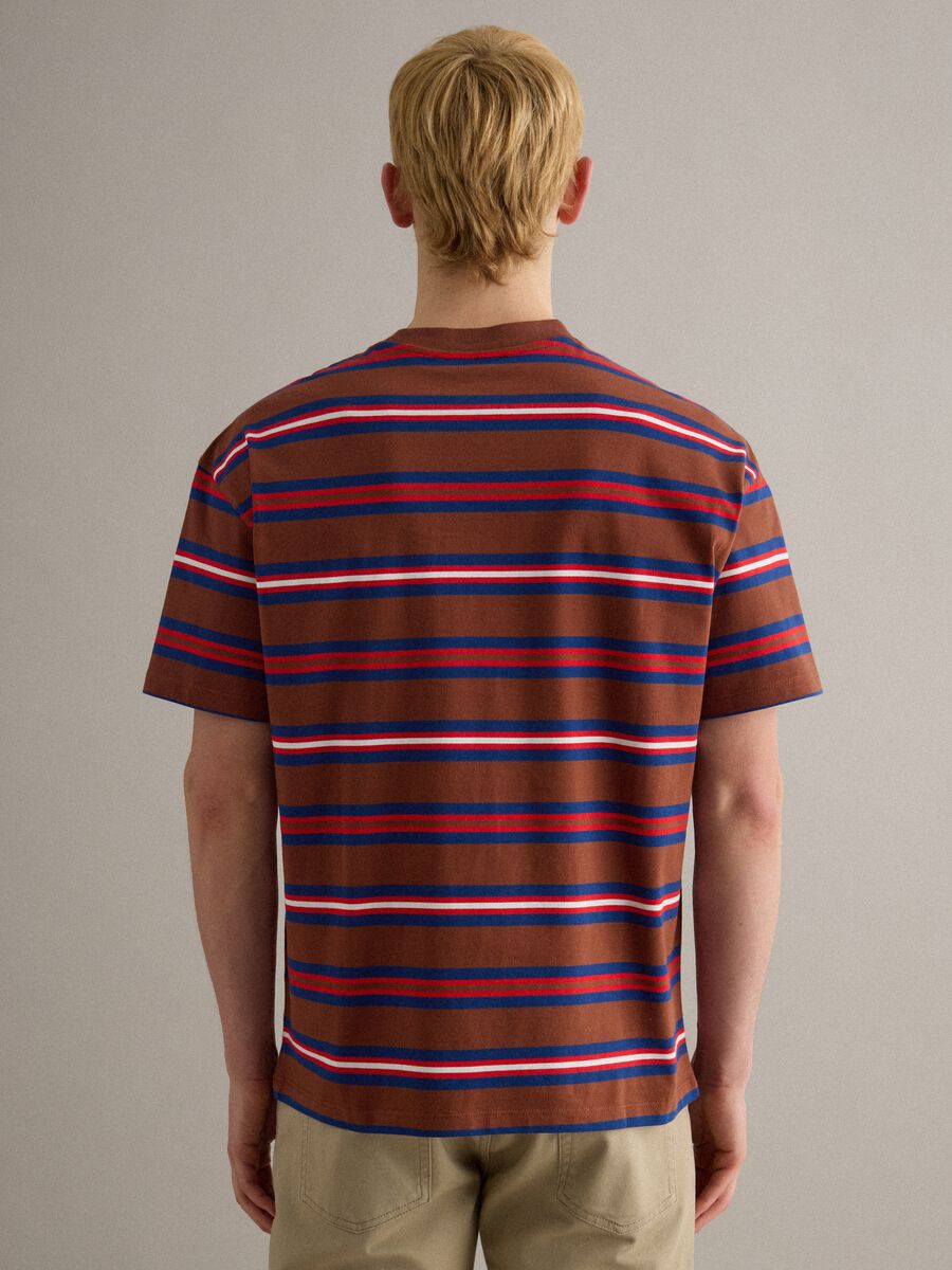 Multicolour striped pure cotton relaxed fit T-shirt_2