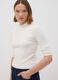 Camisola branca justa de mistura de viscose canelada com gola alta_2
