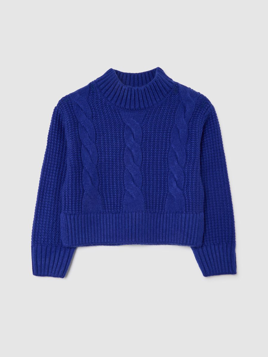 Knitted Blue High Neck Jumper_3