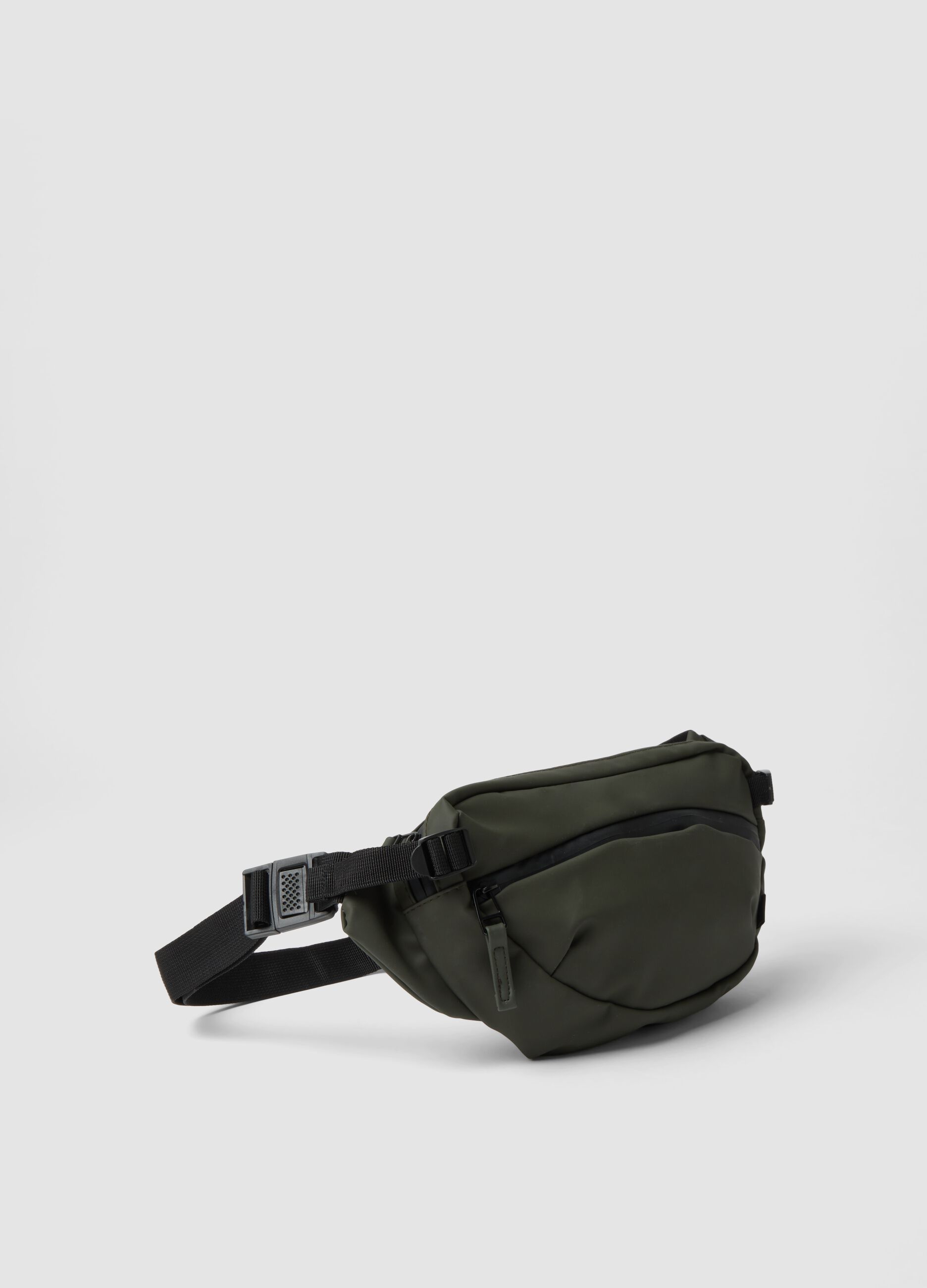 Marsupio verde con tasche zip e cintura regolabile idrorepellente
