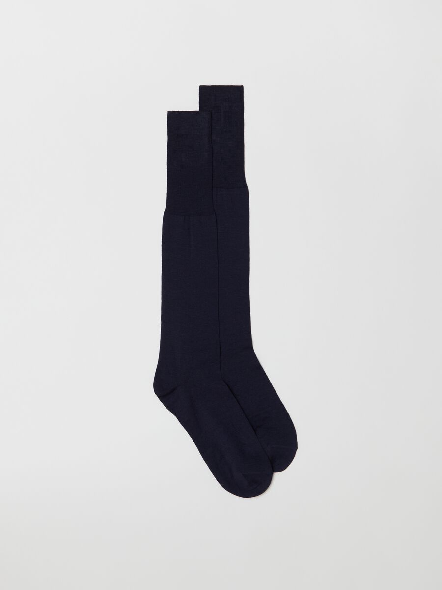 Two-pair pack long wool blend socks_1