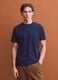 Blue pure cotton crew-neck T-shirt, regular fit_2