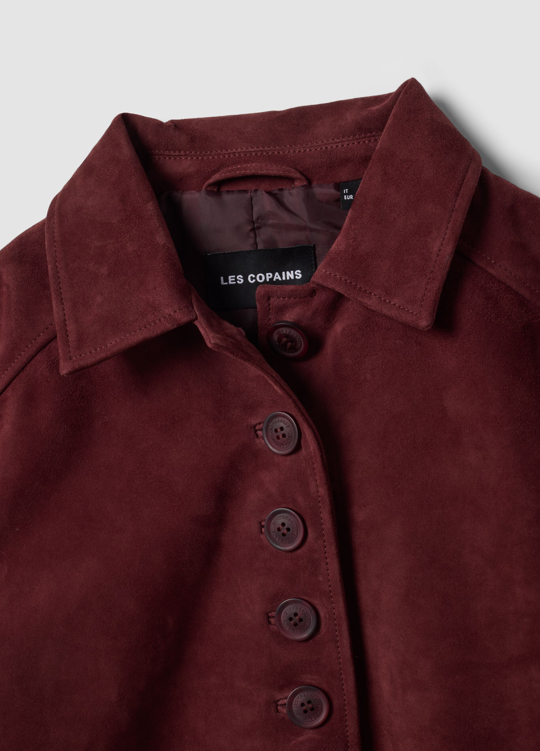Red genuine leather jacket, regular fit
