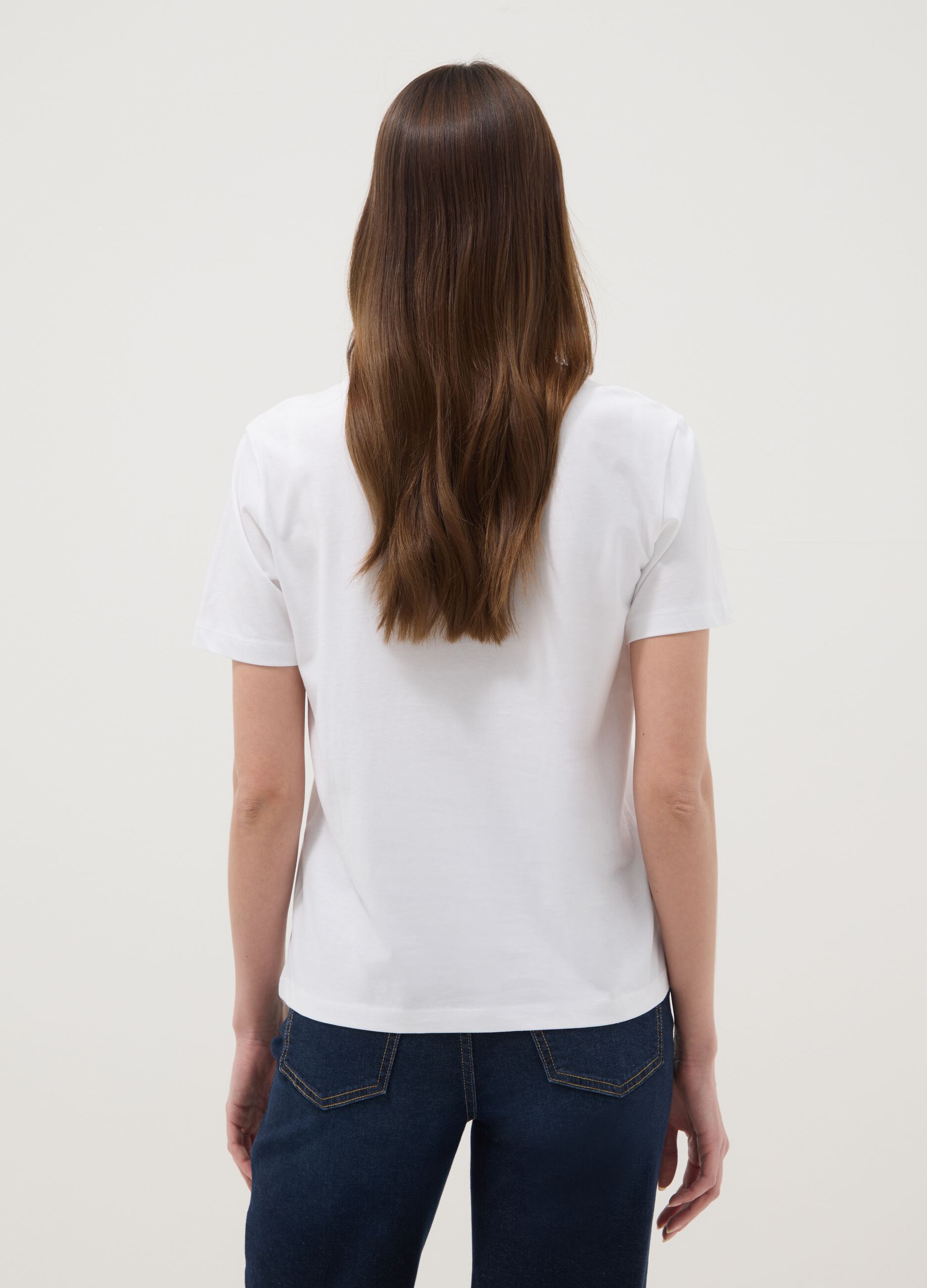 Camiseta blanca de algod&oacute;n puro regular fit 'The Devil wears Prada'