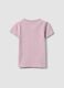 Girls&rsquo; pink organic cotton T-shirt with print and glitter_1