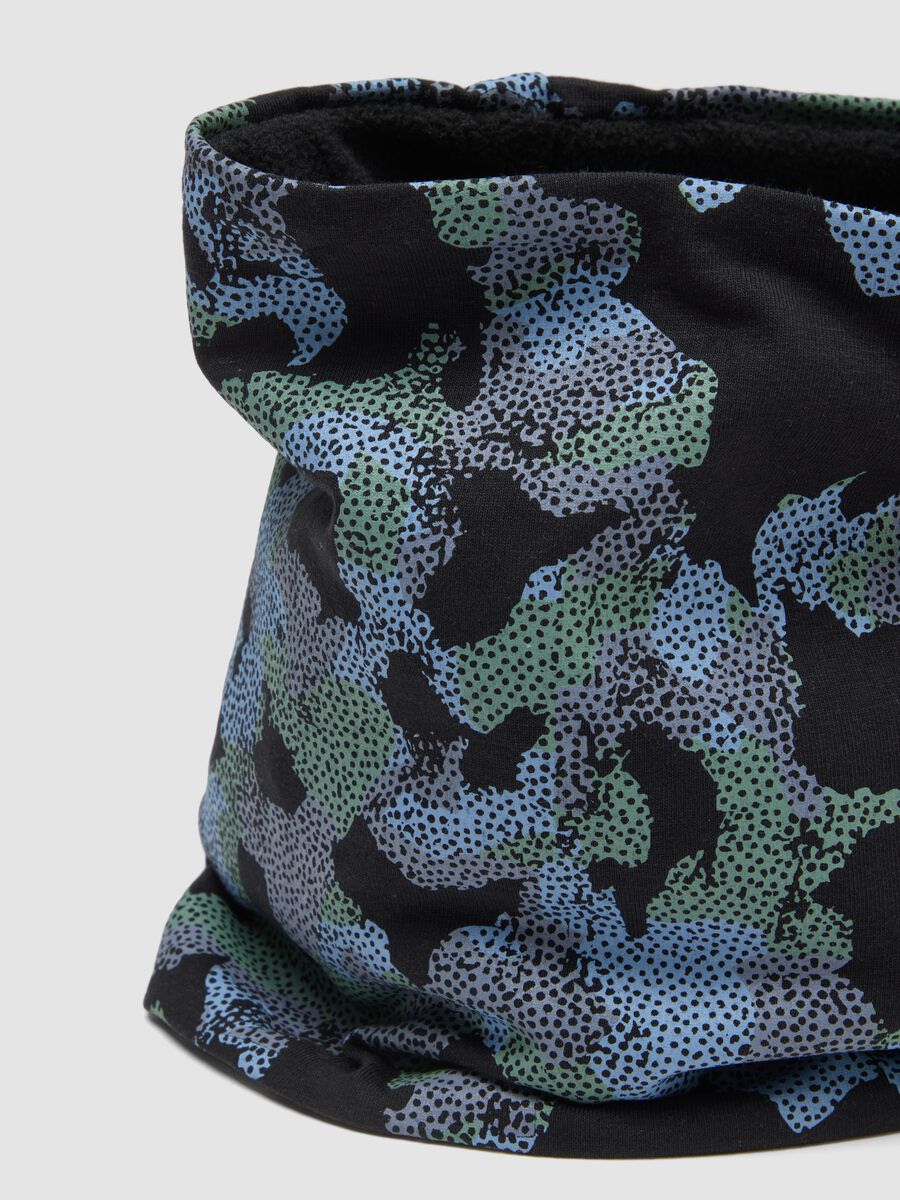 Multicoloured stretch cotton patterned scarf for boys_2